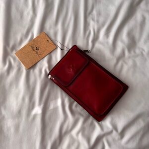 Patricia Nash Chiavella Leather Phone Bag RFID Ruby Red